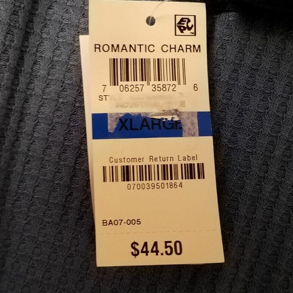 Style & Co Blue Knit Thermal Cold Shoulder XL Top - Picture 7 of 7